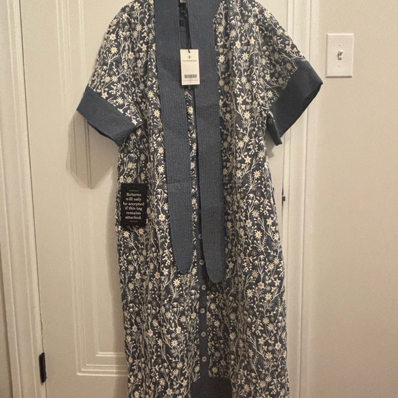 Tuckernuck Embroidered Chambray Wildflower Meadows Prescott Dress - XXL - Picture 2 of 4
